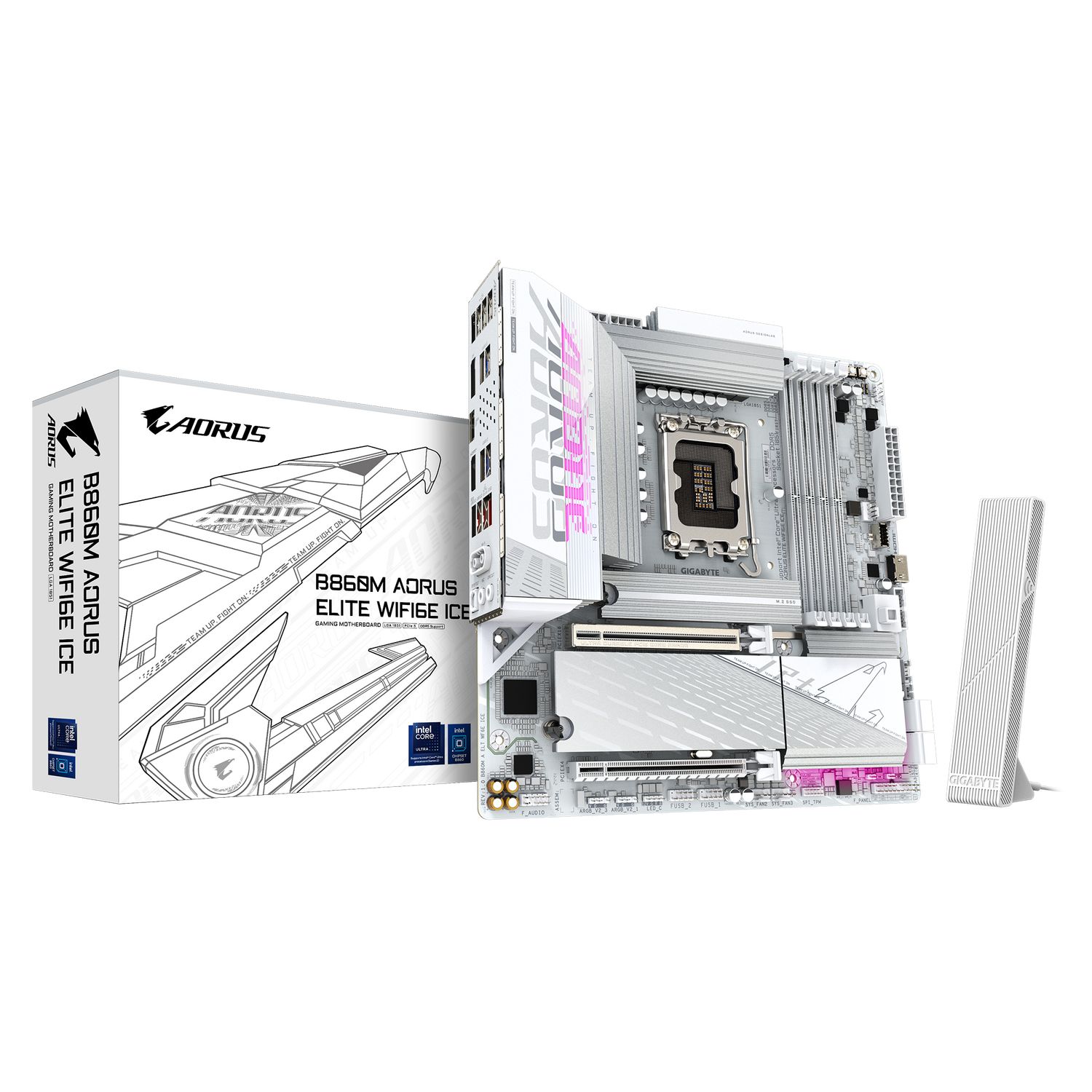 B860M AORUS ELITE WIFI6E ICE, LGA1851, DDR5, BT, mATX, Alb_6