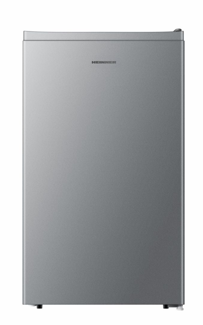 Frigider Heinner HF-HS94SE++, clasa de eficienta energetica E, capacitate totala: 94L, control mecanic cu termostat ajustabil, lumina LED, 2 rafturi sticla, compartiment pentru fructe si legume, usa reversibila, dimensiuni (WxDxH): 47.5 x 45 x 84 cm, culoare:  Argintiu