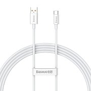 CABLU alimentare si date Baseus Superior, Fast Charging Data Cable pt. smartphone, USB la USB Type-C 100W, braided, 1.5m, alb  P10320102214-02  (timbru verde 0.08 lei) - 6932172631963