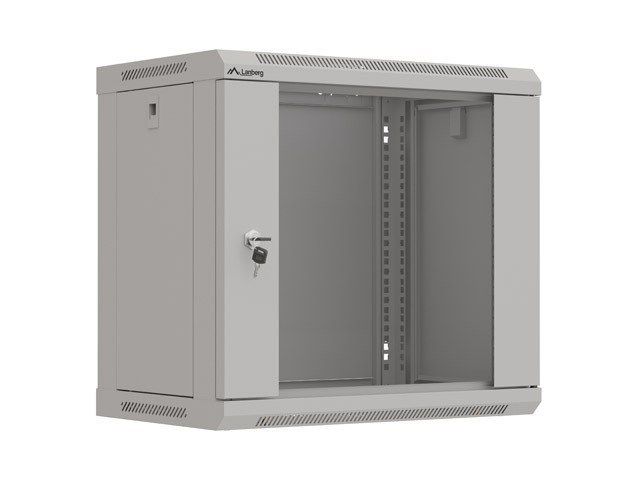 Wall-mounted rack cabinet 19  9U 540x350 grey with glass doors LANBERG (FLAT PACK)