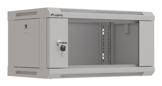 Wall-mount 19  4U 540X350 grey rack cabinet with glass door Lanberg (flat pack)