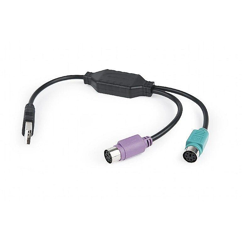 GEMBIRD UAPS12-BK USB to 2 ports PS/2 converter USB A plug/2 x MDIN 6F 30cm cable black