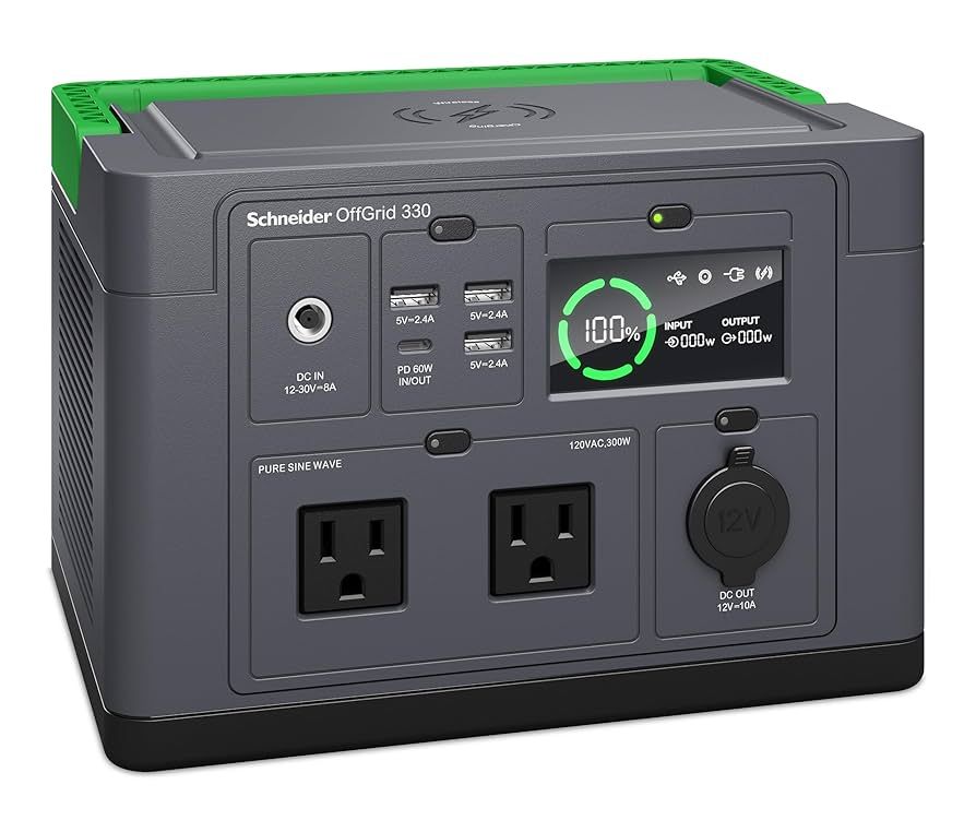 SCHNEIDER OFFGRID PORTABLE PWR/STATION 330 332WH LI-ION 2SCHUKO