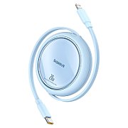 Baseus Free2Pull Expandable USB C to iP Ligtning fast charging cable 1 m 20 W Blue