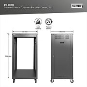 Digitus DN-48002 rack-uri 21U Raft de sine stătător Negru