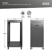 Digitus DN-48002 rack-uri 21U Raft de sine stătător Negru