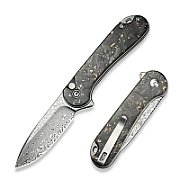 CIVIVI Button Lock Elementum II Damast CF Knife