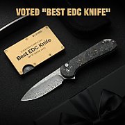 CIVIVI Button Lock Elementum II Damast CF Knife