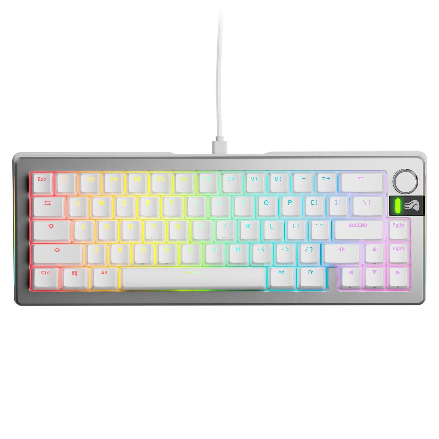 Tastatura mecanica GMMK 3 PRO 65% Prebuilt, USB-C, Fox Switches, US layout, 66 taste, Gri