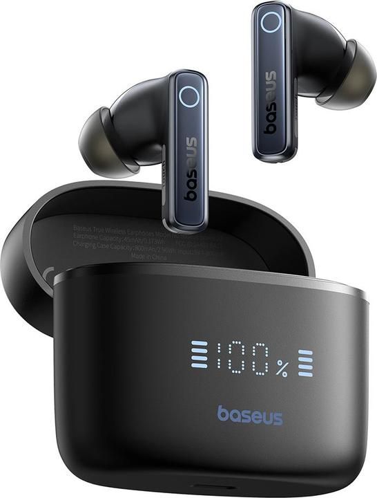 CASTI Baseus Bowie 30, pt smartphone, wireless, bluetooth 5.3, microfon pe casca, 65 ore durata baterie, negru  A00073100126-00  (timbru verde 0.18 lei)