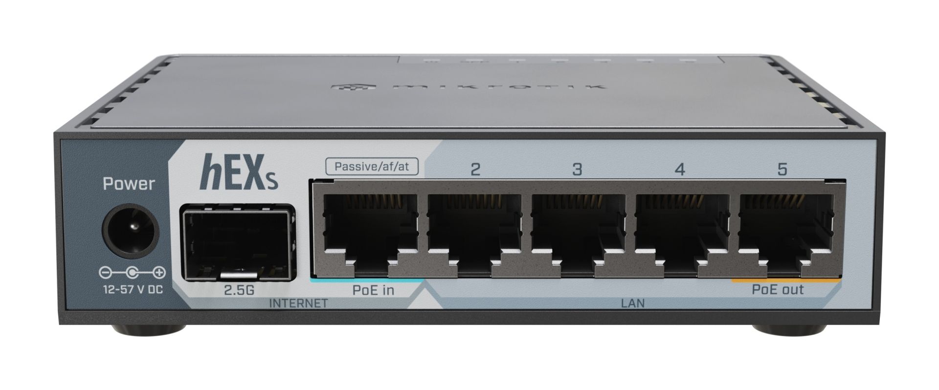 Mikrotik hEX S (versiunea 2025) cu RouterOS L4, carcasă de birou