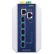 PLANET Industrial Layer 3 5-Port Gestionate L3 10G Ethernet (100/1000/10000) Aluminiu, Albastru
