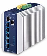 PLANET Industrial Layer 3 5-Port Gestionate L3 10G Ethernet (100/1000/10000) Aluminiu, Albastru