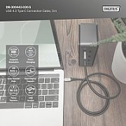 Digitus DB-300443-030-S cabluri USB USB4 Gen 2x2 3 m USB C Negru