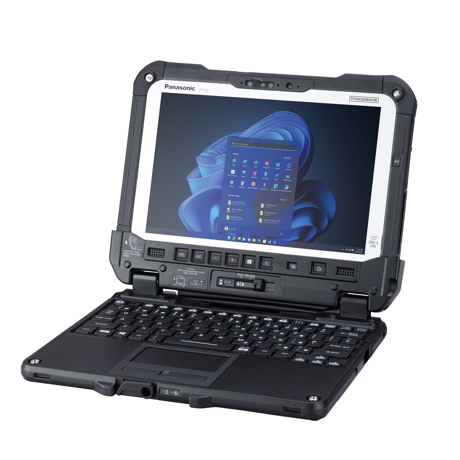 Laptop Panasonic TOUGHBOOK G2 mk3 FZ-G2NBMBGB4, 10.1 inch 1920 x 1200 Touchscreen, Intel Core ultra 5 135U (12 C / 14 T, 1.6 GHz - 4.4 GHz, 12 MB cache, 55 W), 16 GB DDR5X, 512 GB SSD, Intel Graphics, Windows 11 Pro