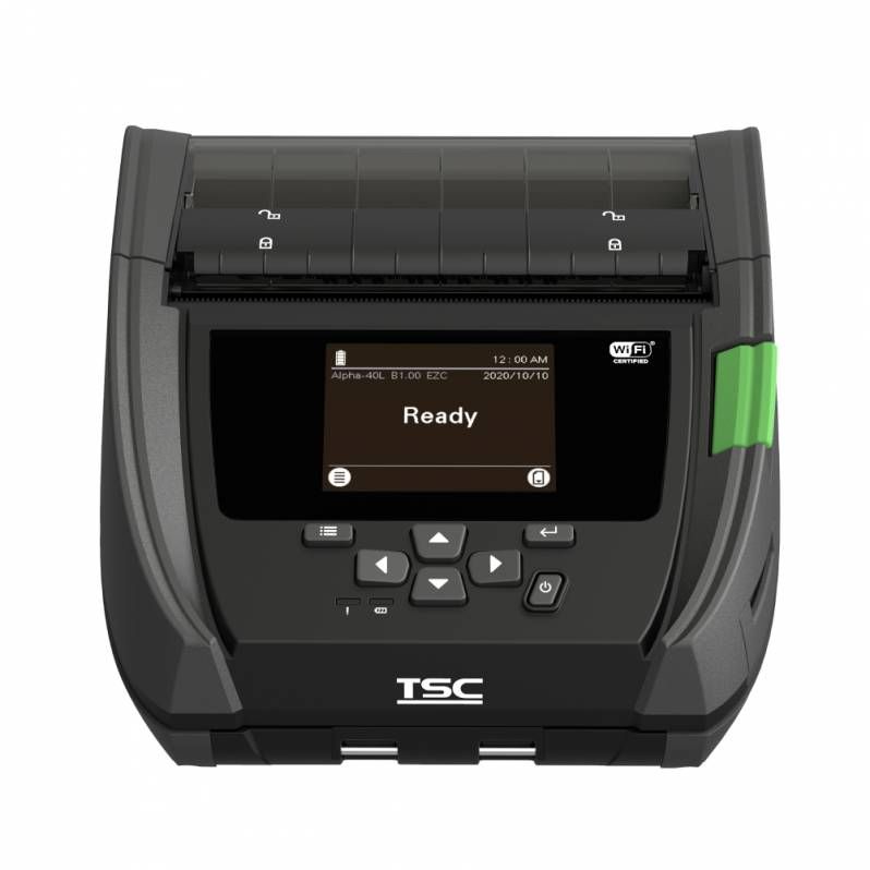 TSC Alpha-40L, 8 dots/mm (203 dpi), peeler, RTC, display, USB-C, BT, Wi-Fi, NFC, ext. bat.