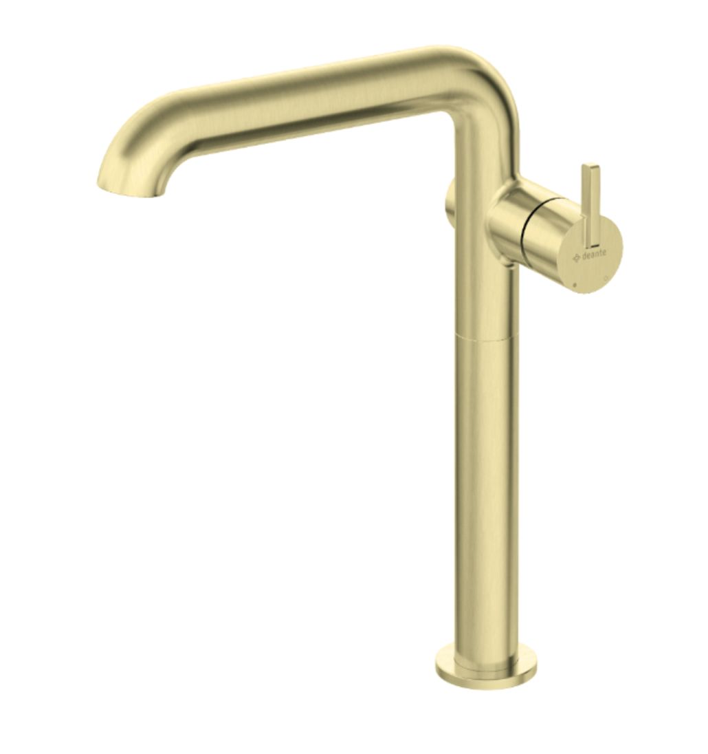 Tall basin mixer with rectangular spout