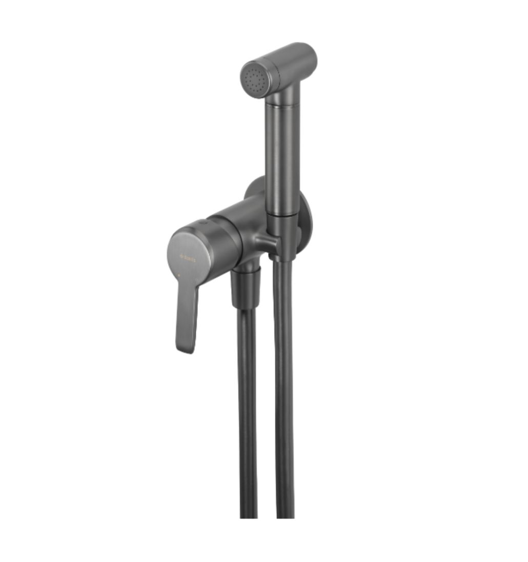 Concealed bidet mixer with bidetta shower head