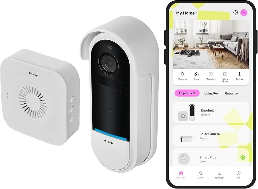 Wireless video doorbell OMAJIN OVD-01-EU White  Black