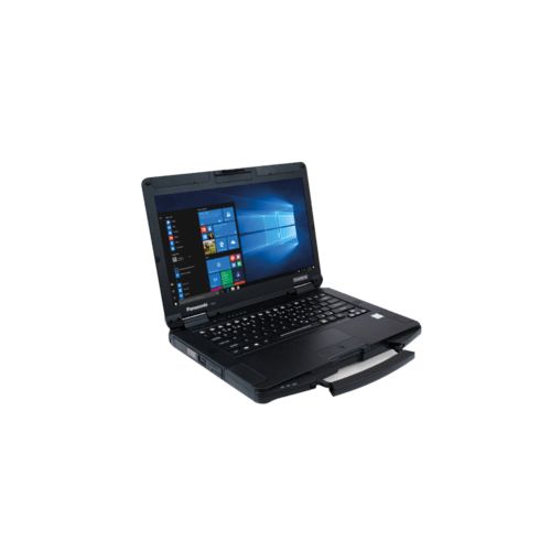 Laptop Panasonic ToughBook 55 Mk3, 14 inch 1920 x 1080 Touchscreen, Intel Core i5-1345U (10 C / 12 T, 1.6 GHz - 4.7 GHz, 12 MB cache, 55 W), 16 GB DDR4, 512 GB SSD, Intel Iris Xe Graphics, Windows 11 Pro, Tastatura Germana, Negru