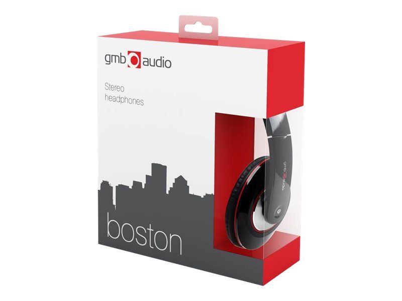 GEMBIRD MHS-BOS Gembird stereo headphones BOSTON Mini Jack black-red 1.5m_1