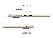 Laptop Apple MacBook Air 15 MW1K3RO/A, 15.3 inch 2880 x 1864, Apple M4 10-Core (10 C / 10 T), 16 GB RAM, 512 GB SSD, Apple 10-Core GPU, Mac OS, Starlight