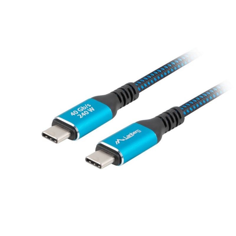 LANBERG cable USB-C M/M 4.0 2m 240W 8K 60Hz Black-blue