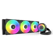 COOLER Arctic  Liquid Freezer III Pro 420 A-RGB , skt. LGA1851, LGA 1700, AM4, AM5, racire cu lichid, 3 x 140mm P14 Pro ARGB, 800 - 2800 RPM, ARGB, negru  ACFRE00185A  (timbru verde 2.00 lei)