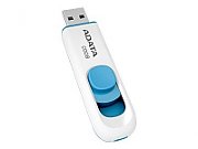 MEMORIE USB 2.0 ADATA 64 GB, retractabila, carcasa plastic, alb / albastru, 