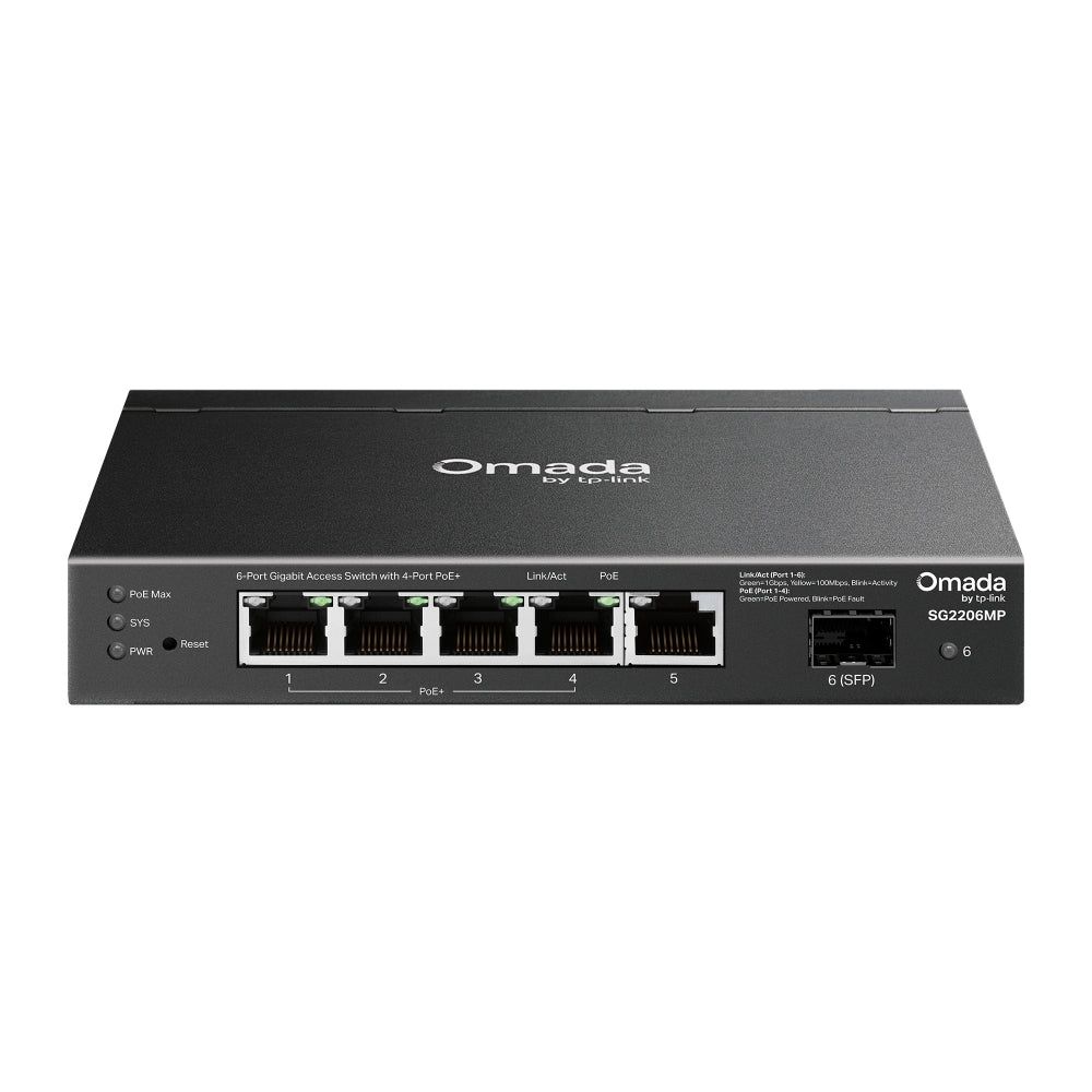 Switch TP-Link SG2206MP, 5 porturi 10/100/1000 Mbps
