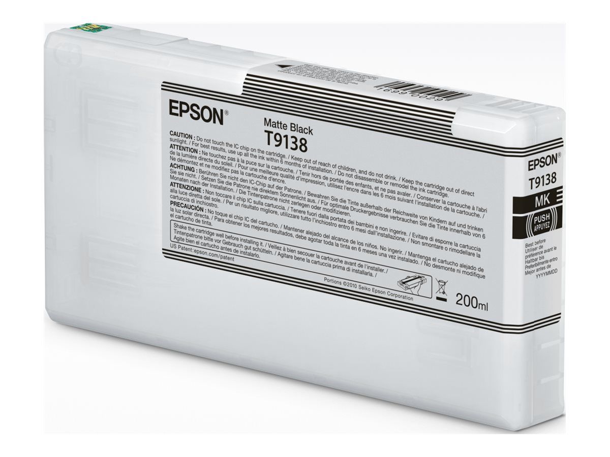 Cartus cerneala Epson C13T91380N ,black matte ,200 ml ,Original (T9138)