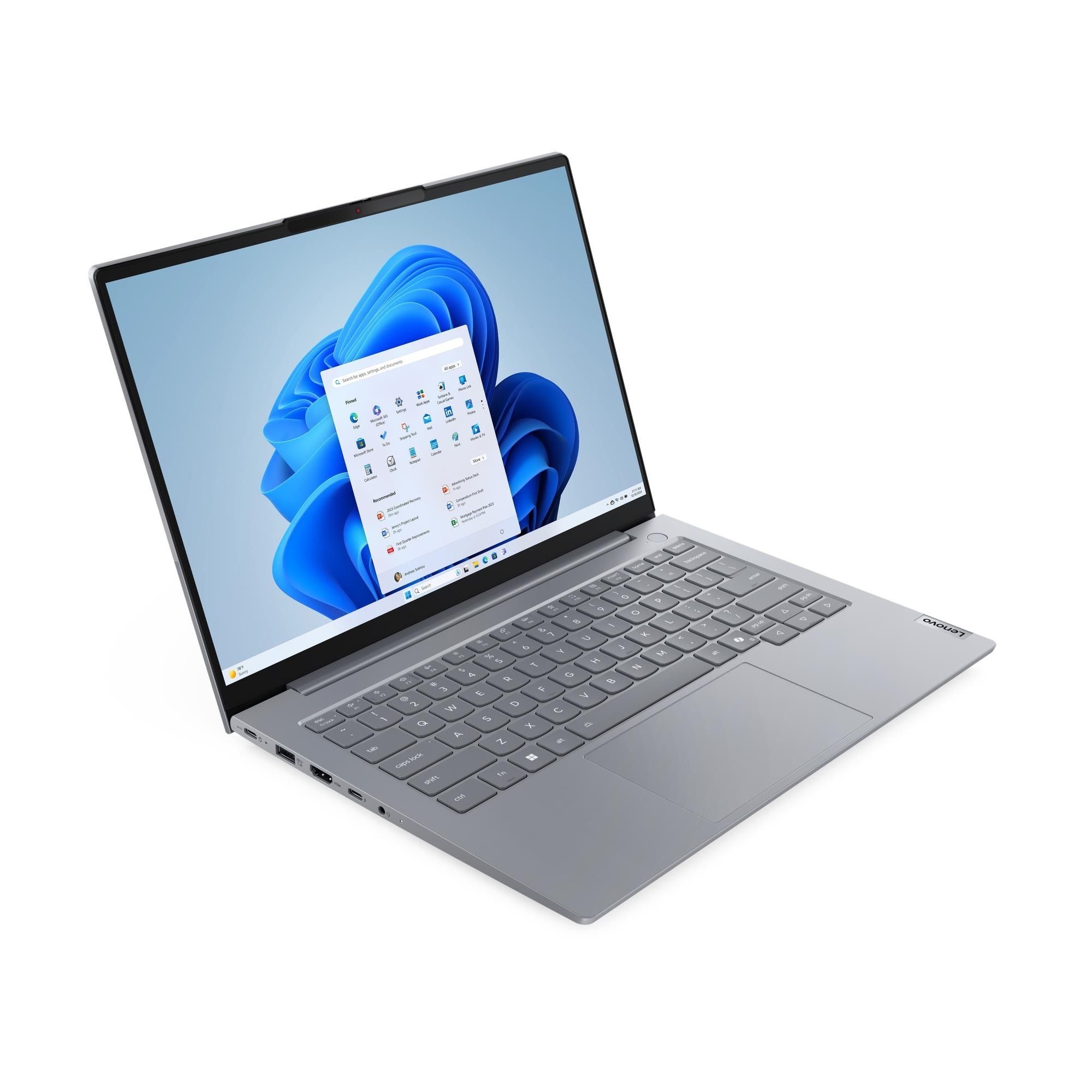 Laptop Lenovo ThinkBook 14 G8 IAL 21SJ007ERI, 14 inch 1920 x 1200, Intel 255H (16 C / 26 T, 2.5 GHz - 5.1 GHz, 24 MB cache, 28 W), 16 GB DDR5, 512 GB SSD, Intel Arc 140T, Fara sistem de operare, Tastatura English (EU), Arctic Grey