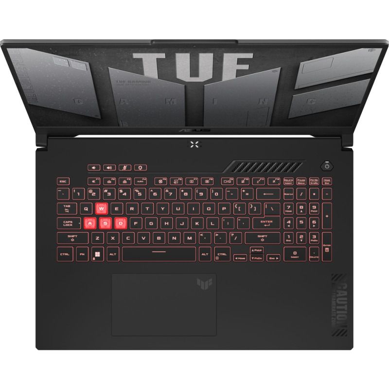 Laptop Asus TUF A17 FA707NUG-HX156, 17.3 inch 1920 x 1080, AMD 7445HS (6 C / 12 T, 3.55 GHz - 4.7 GHz, 6 MB + 16 MB cache), 16 GB DDR5, 512 GB SSD, Nvidia GeForce RTX 4050, Fara sistem de operare