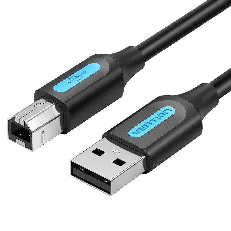 Cablu USB pt. imprimanta Vention, USB 2.0 (T) la USB 2.0 tip B (T), 3m , invelis PVC, negru,  COQBI  (timbru verde 0.8 lei) - 6922794748583