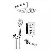Concealed shower set with bath spout