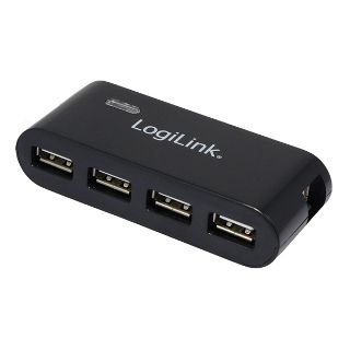 HUB extern LOGILINK, porturi USB: USB 2.0 x 4, conectare prin USB 2.0, alimentare retea 220 V, negru, 