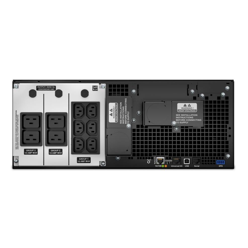 APC | SRT6KRMXLI | UPS |Online dubla conversie | 6000 VA | 6000 W | Sinusoida pura | Rack | 4U | Nr iesiri 6 C13, 4 C19, 1 Hardwire  & 2 jumpers | Intrare Hardwire | Placa retea, RJ45 Serial, Smart Slot,  USB, Panou LCD_4