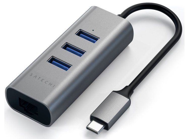 Satechi Aluminium Type-C Hub (3x USB 3.0,Ethernet) - Space Grey