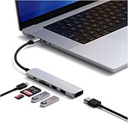 Satechi 6-in-1 USB-C Slim Multiport Adapter - Space Grey