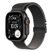 Apple Watch Ultra 3 GPS + Cellular 49mm Black Titanium Case with Black Titanium Milanese Loop - Medium
