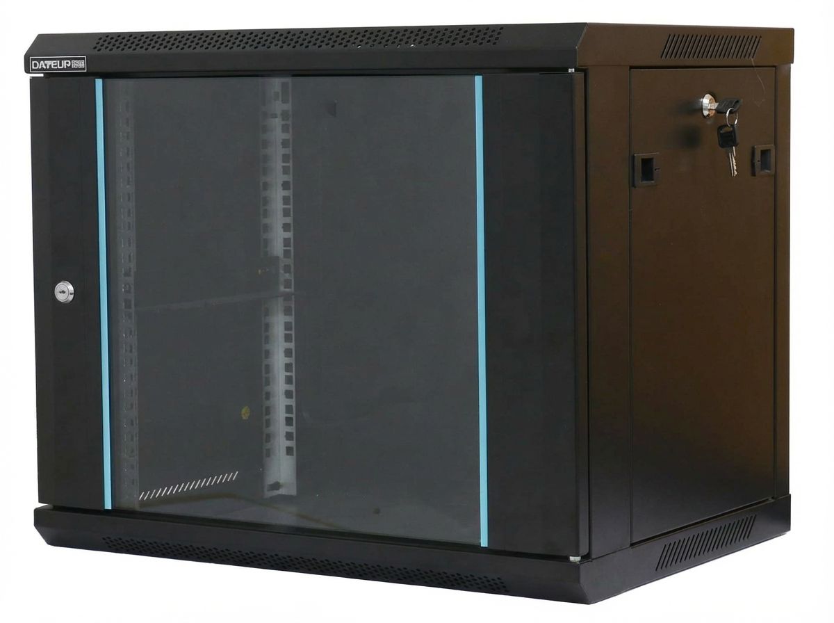 Rack 32U 600x800, montare pe podea, usa din sticla, panouri laterale detasabile si securizate, dezasamblat, culoare negru RAL 9004, DATEUP