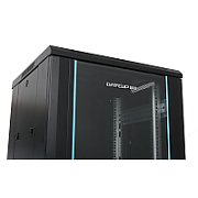 Rack 37U 600x800, montare pe podea, usa din sticla, panouri laterale detasabile si securizate, dezasamblat, culoare negru RAL 9004, DATEUP