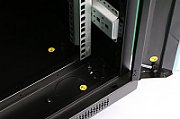 Rack 22U 600x600, montare pe podea, usa din sticla, panouri laterale detasabile si securizate, dezasamblat, culoare negru RAL 9004, DATEUP