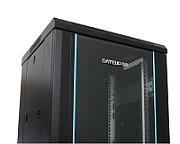 Rack 42U 600x800, montare pe podea, usa din sticla, panouri laterale detasabile si securizate, dezasamblat, culoare negru RAL 9004, DATEUP