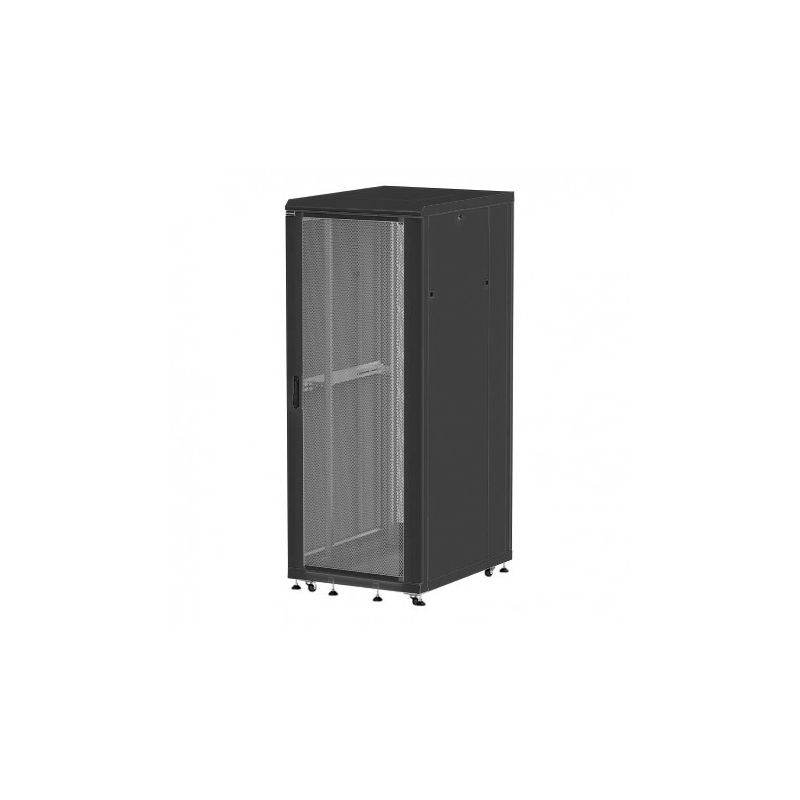 Rack 19'' 26U 800x1100, de podea, asamblat, usi perforate (fata si spate), laterale detasabile, 1000kg, seria D-SERVER, DECKRO