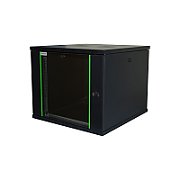 Rack 19'' 15U 600x450, de perete, usa din sticla, panouri detasabile si securizate, dezasamblat, capacitate 100kg, negru RAL9005, D-META-2, DECKRO