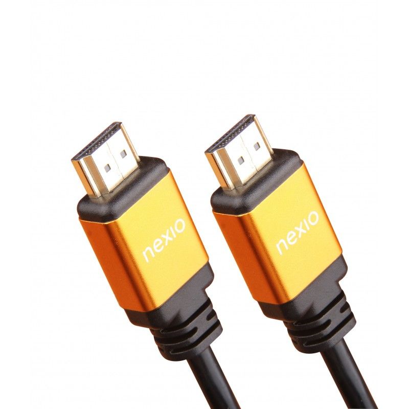 Cablu HDMI, V2.1, tata-tata, 8K@60hz, 1080P, Ultra High Speed Ethernet, carcasa metalica, contacte aurite, 1.5m, Negru, Nexio