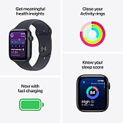 Apple Watch SE 3 GPS + Cellular 44 mm Carcasă din aluminiu Midnight cu brățară sport Midnight - S/M