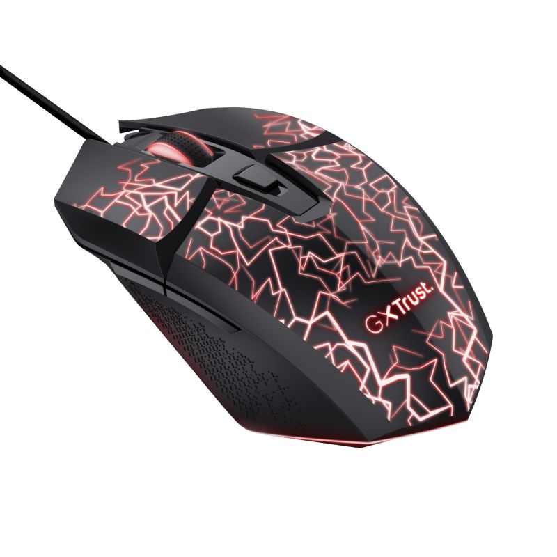 Mouse cu fir Trust GXT 113 Felox, rezolutie maxima 6400 DPI, iluminare, negru