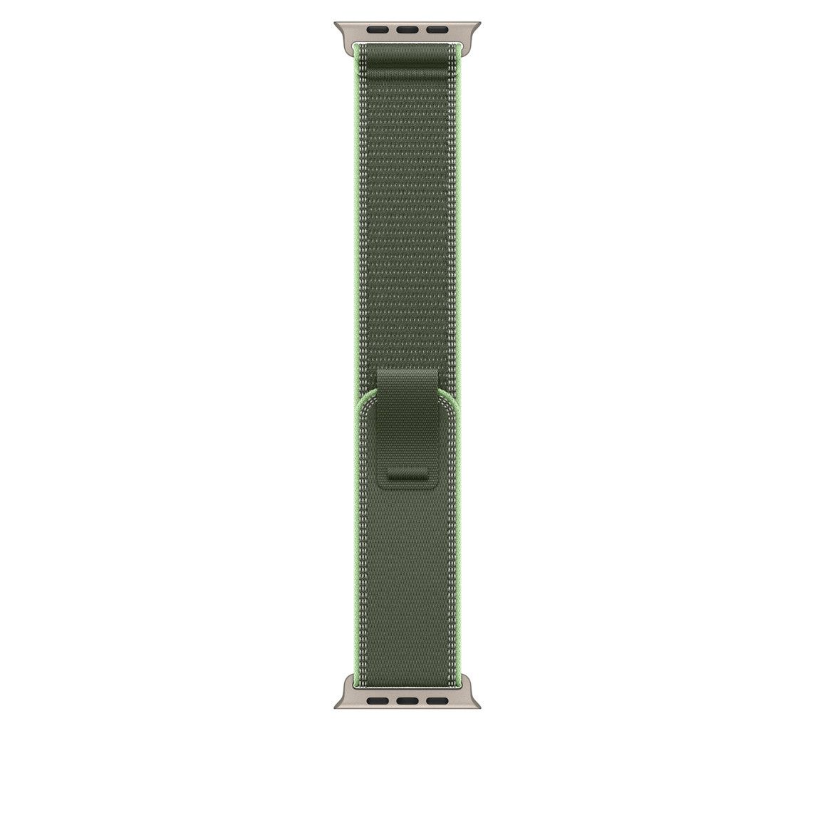 Apple Watch 49mm Loop:  Green/Neon Trail Loop - S/M - Natural Titanium Finish